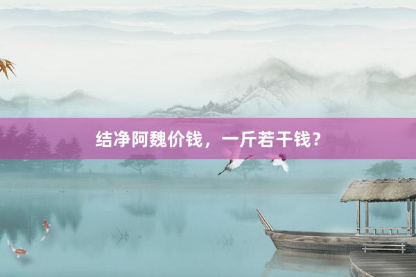 结净阿魏价钱，一斤若干钱？